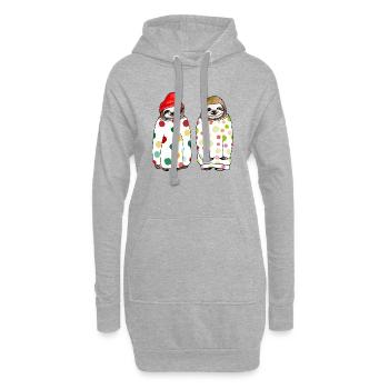 Kuschelige Faultiere - Hoodie-Kleid - Grau meliert - Vorne
