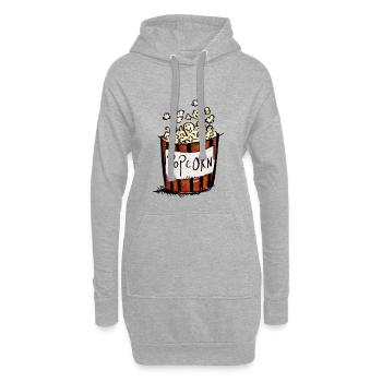 Grand Popcorn Naschtüte - bonbons - sucre - Sweat-shirt à capuche long Femme - gris chiné - Devant
