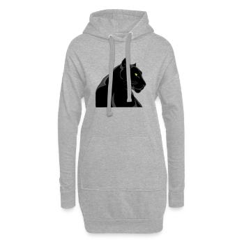 Panthère noire - Sweat-shirt à capuche long Femme - gris chiné - Devant