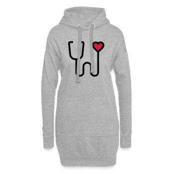 Stethoskop Abhörgerät - Hoodie-Kleid - Grau meliert - Vorne