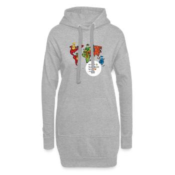 Le football relie les mondes - Les gardiens d'Orbis - Sweat-shirt à capuche long Femme - gris chiné - Devant