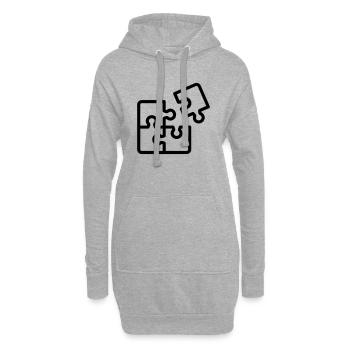 puzzle - Sweat-shirt à capuche long Femme - gris chiné - Devant