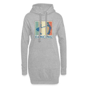 Retro Vintage Style Tanzen Tanzpaar Musik - Hoodie-Kleid - Grau meliert - Vorne