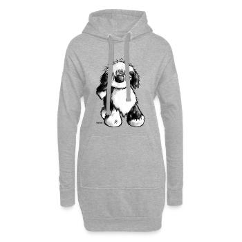 Terrier tibétain - Chien - Sweat-shirt à capuche long Femme - gris chiné - Devant
