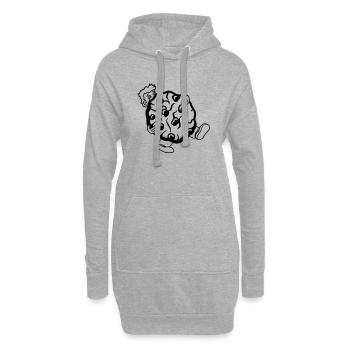 cookie keks gross riesig tragen lecker hunger back - Hoodie-Kleid - Grau meliert - Vorne