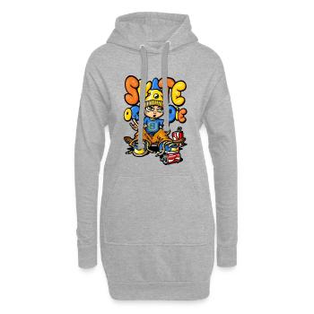 Skateboard and graffiti - Hoodie Dress - heather grey - Front
