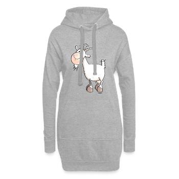 Charmante Ziege - Ziegen - Hoodie-Kleid - Grau meliert - Vorne
