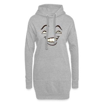 Funny face cartoon - Hoodie-Kleid - Grau meliert - Vorne