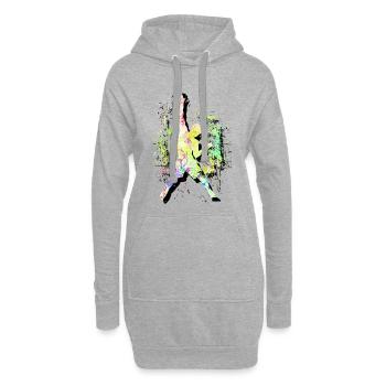 Klettern - Bouldern - Kletterer - Freeclimbing - Hoodie-Kleid - Grau meliert - Vorne