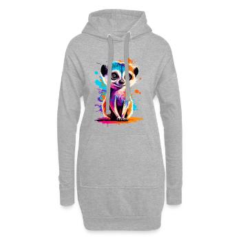 Suricate coloré - Suricate du désert - Sweat-shirt à capuche long Femme - gris chiné - Devant