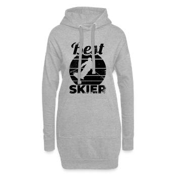 Amateurs de ski - Sweat-shirt à capuche long Femme - gris chiné - Devant