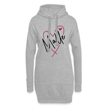 Malle Herz - Hoodie-Kleid - Grau meliert - Vorne