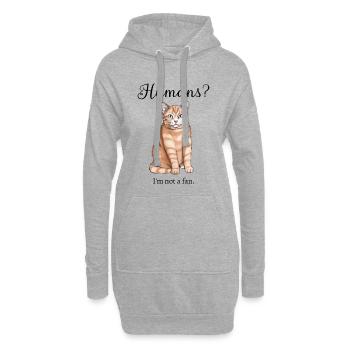 Les chats et les humains - Sweat-shirt à capuche long Femme - gris chiné - Devant