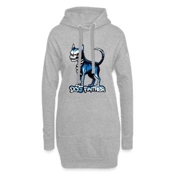 Père du chien - Sweat-shirt à capuche long Femme - gris chiné - Devant