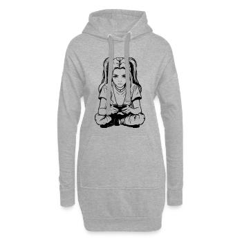 Filles gamers - Sweat-shirt à capuche long Femme - gris chiné - Devant