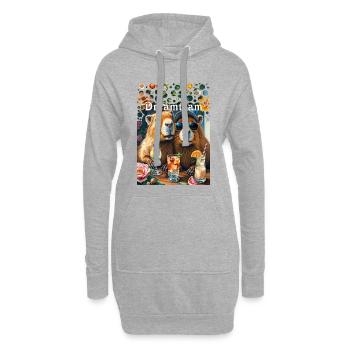 Dreamteam Capybara Couple Teamwork Freizeit - Hoodie-Kleid - Grau meliert - Vorne