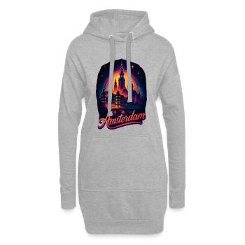 Amsterdam Capitale Pays-Bas Pays-Bas Cadeau - Sweat-shirt à capuche long Femme - gris chiné - Devant