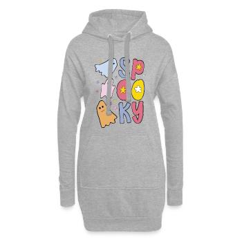 Spooky Halloween Geist - Hoodie-Kleid - Grau meliert - Vorne