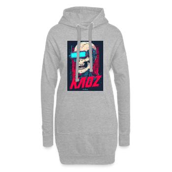 Kaoz Cyber Skull VR Neon - Sweat-shirt à capuche long Femme - gris chiné - Devant