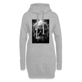 Gebrochener Schädel in Smoky Haze - Hoodie-Kleid - Grau meliert - Vorne