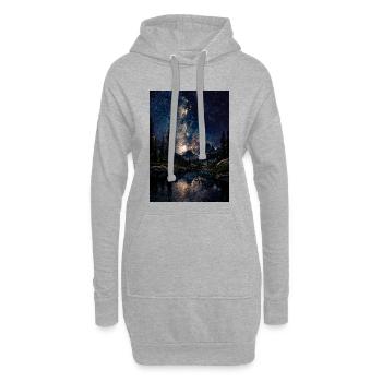 Voie lactée au-dessus des montagnes - Sweat-shirt à capuche long Femme - gris chiné - Devant