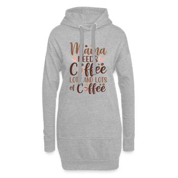 Mama Mutterschaft Mama Braucht Kaffee - Hoodie-Kleid - Grau meliert - Vorne