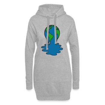 Erde schmelzende Kunst - Hoodie-Kleid - Grau meliert - Vorne