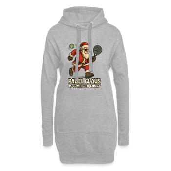 Le Père Noël entre sur le terrain - Sweat-shirt à capuche long Femme - gris chiné - Devant