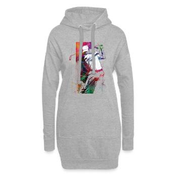 Golfspieler #golf - Hoodie-Kleid - Grau meliert - Vorne