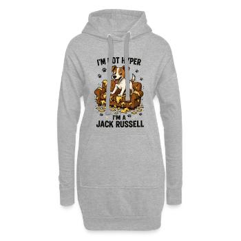Jack Russell Terrier : Drôle d’Hyperactivité Drôle - Sweat-shirt à capuche long Femme - gris chiné - Devant