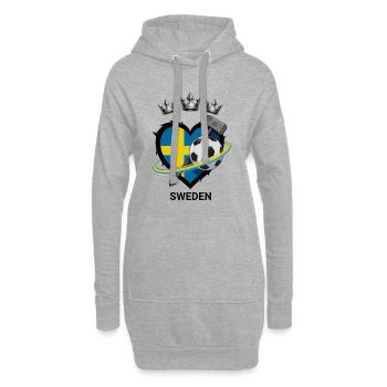 Conception du cœur en forme de marteau de football suédois - Sweat-shirt à capuche long Femme - gris chiné - Devant