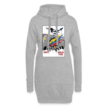 Hope Break Free Kolumbien Street Art - Hoodie-Kleid - Grau meliert - Vorne