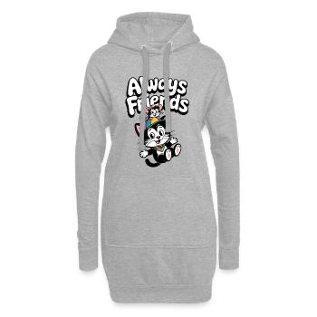 Always Friends Katze und Maus - Hoodie-Kleid - Grau meliert - Vorne
