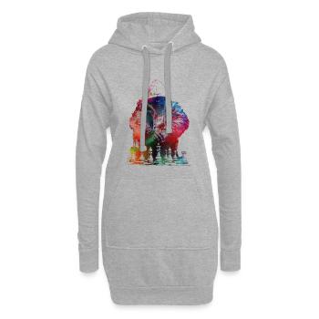 Art sportif d’échecs #chess #sport - Sweat-shirt à capuche long Femme - gris chiné - Devant