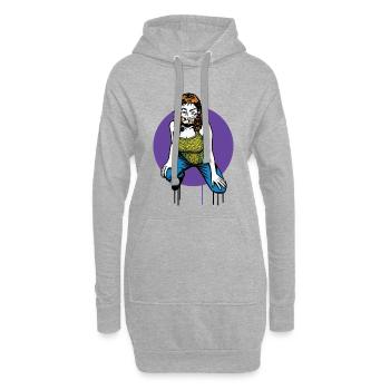 HACKER GIRL - geek & scifi - Sweat-shirt à capuche long Femme - gris chiné - Devant