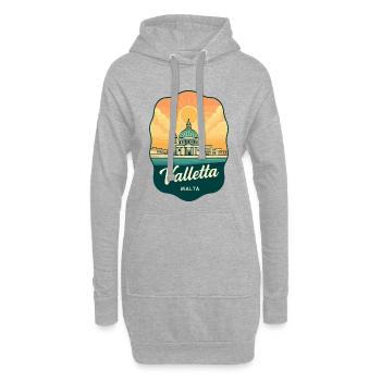 Badge de voyage Retro Sunset de Valletta Malta - Sweat-shirt à capuche long Femme - gris chiné - Devant