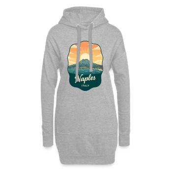 Neapel Mount Vesuvius Retro Reiseabzeichen - Hoodie-Kleid - Grau meliert - Vorne