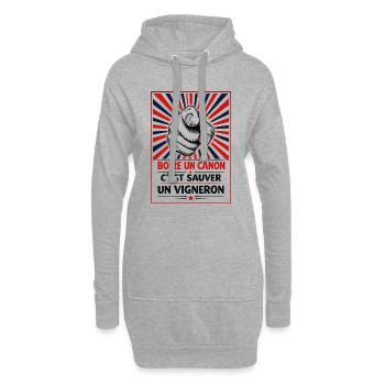 Einen Drink zu nehmen heißt, einen Winzer zu retten - Hoodie-Kleid - Grau meliert - Vorne