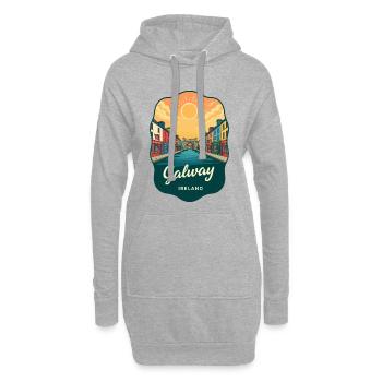 Badge de voyage vintage Sunset de Galway, Irlande - Sweat-shirt à capuche long Femme - gris chiné - Devant