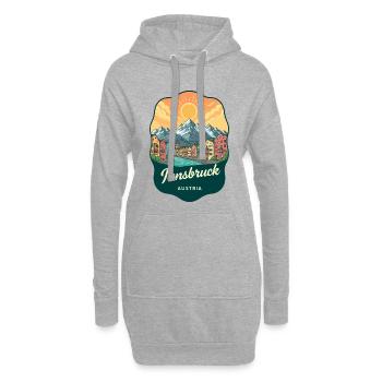 Innsbruck Alps Vintage Sunset Abzeichen - Hoodie-Kleid - Grau meliert - Vorne