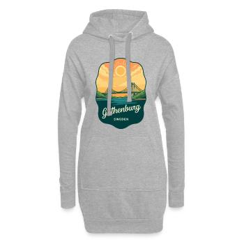 Göteborg Schweden Retro Sunset Reiseabzeichen - Hoodie-Kleid - Grau meliert - Vorne