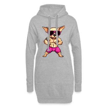 Fitness Chihuahua - Sweat-shirt à capuche long Femme - gris chiné - Devant