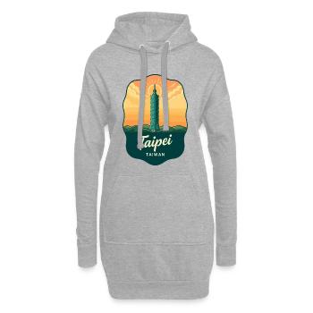 Taipei 101 Taiwan Vintage Sunset Reiseabzeichen - Hoodie-Kleid - Grau meliert - Vorne