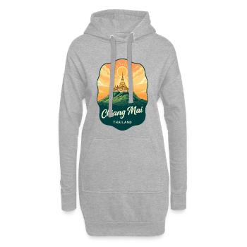 Chiang Mai Doi Suthep Retro-Reiseabzeichen - Hoodie-Kleid - Grau meliert - Vorne