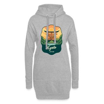Kyoto Golden Pavilion Vintage-Sonnenuntergangsabzeichen - Hoodie-Kleid - Grau meliert - Vorne