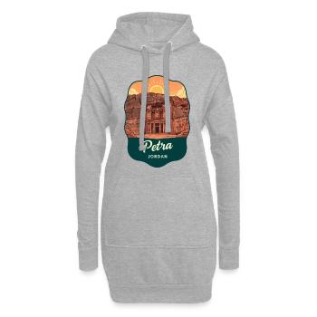 Insigne vintage du coucher de soleil Petra Jordan Trésor - Sweat-shirt à capuche long Femme - gris chiné - Devant