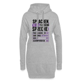 Sprachen, die ich fließend spreche - Hoodie-Kleid - Grau meliert - Vorne