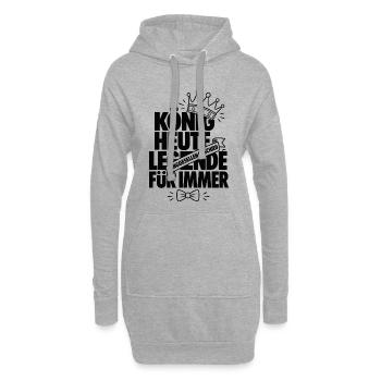 König heute Legende für immer - Hoodie-Kleid - Grau meliert - Vorne