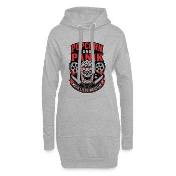 Popcorn und Panik Horror Film Design - Hoodie-Kleid - Grau meliert - Vorne