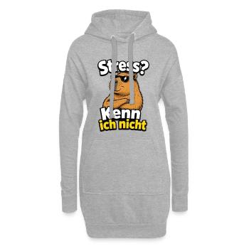 Stress Kenn Ich Nicht Capybara Lustiger Spruch - Hoodie-Kleid - Grau meliert - Vorne